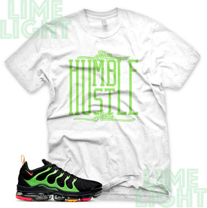 Ember Glow/Electric Green/Kumquat "Stay Humble Hustle Hard" VaporMax Plus White Sneaker T-Shirt