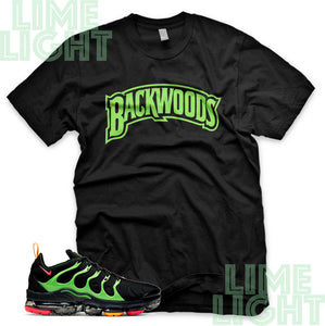 Ember Glow/Electric Green/Kumquat "Backwoods" VaporMax Plus Black Sneaker T-Shirt