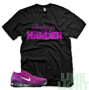 Vivid Purple "Grind Harder" Nike Air VaporMax Flyknit 3 Black T-Shirt