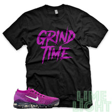 Load image into Gallery viewer, Vivid Purple &quot;Grind Time&quot; Nike Air VaporMax Flyknit 3 Black T-Shirt
