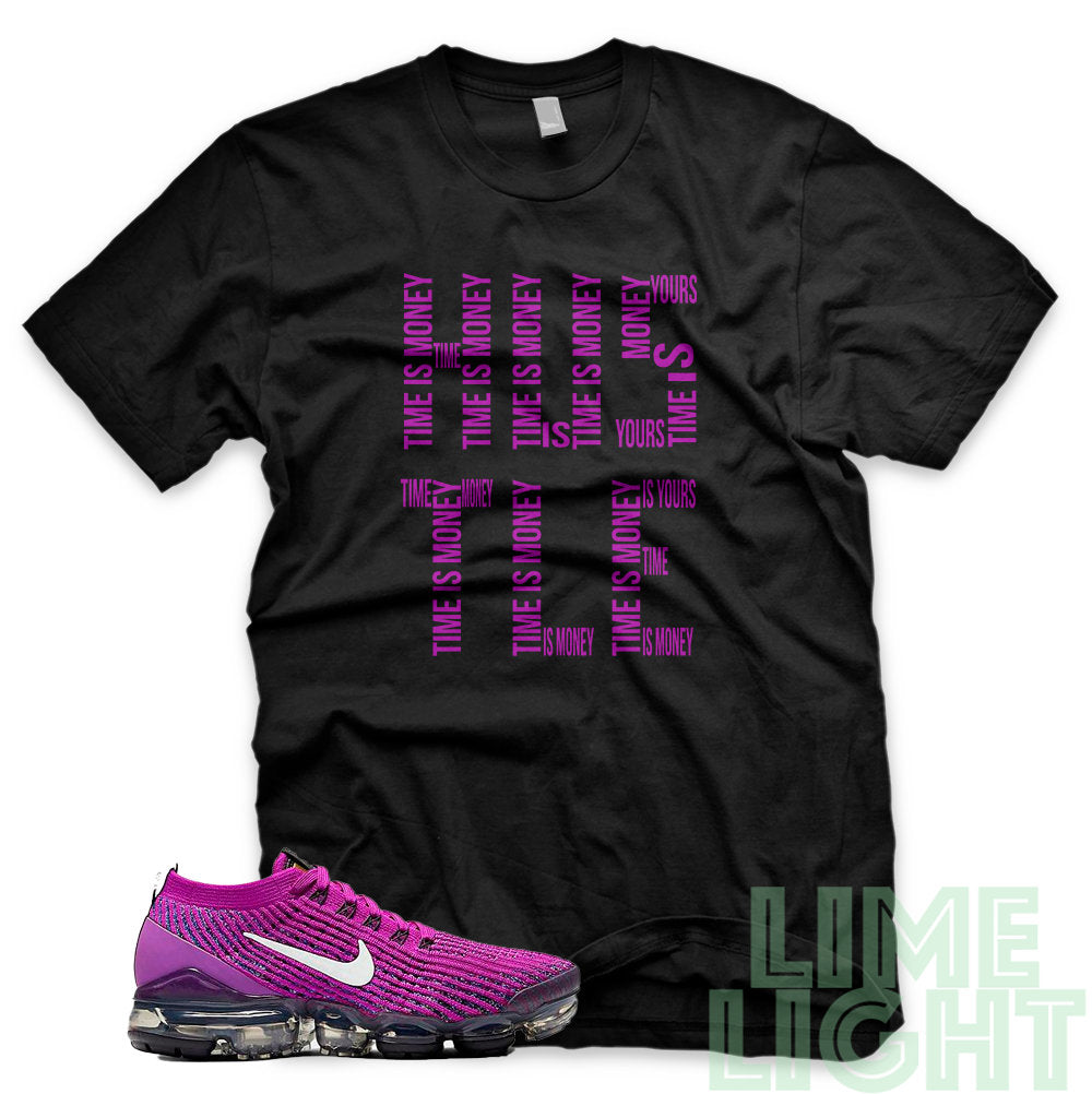 Vivid Purple Time is Money Nike Air VaporMax Flyknit 3 Black T Shirt Limelight By Nikki