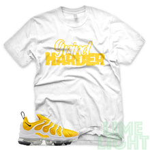 Load image into Gallery viewer, Speed Yellow Vapormax Plus &quot;Grind Harder&quot; White Sneaker Shirt
