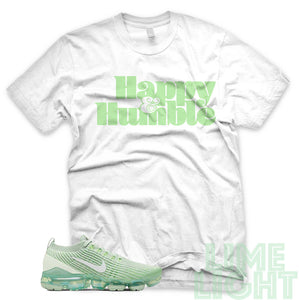 Ghost Green "Happy and Humble" Nike VaporMax Flyknit 3 White T-Shirt