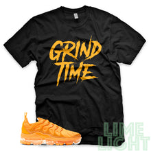 Load image into Gallery viewer, Laser Orange &quot;Grind Time&quot; Vapor Max Plus Black Sneaker T-Shirt
