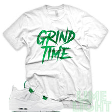 Load image into Gallery viewer, Air Jordan 4 Metallic Green &quot;Grind Time&quot; White Sneaker T-Shirt
