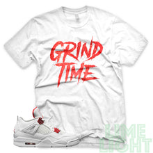 Load image into Gallery viewer, Air Jordan 4 Metallic Red &quot;Grind Time&quot; AJ4 White Sneaker T-Shirt
