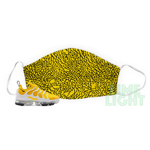 Speed Yellow "Elephant Print" Vapor Max Plus Reusable Washable Face Mask