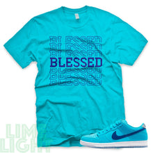 Load image into Gallery viewer, Nike SB Dunk Low Blue Fury &quot;Blessed 7&quot; Teal Sneaker T-Shirt
