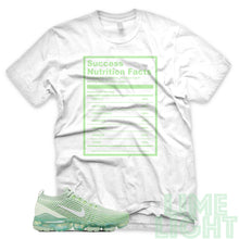 Load image into Gallery viewer, Ghost Green &quot;Success Nutrition Facts&quot; Vapormax Flyknit White Sneaker T-Shirt
