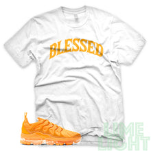 Load image into Gallery viewer, Laser Orange &quot;Blessed&quot; Vapor Max White Sneaker Shirt
