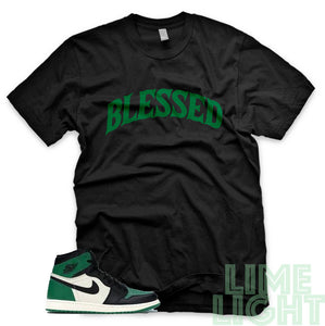 Pine Green "Blessed" Air Jordan 1 Retro OG Black Sneaker T-Shirt