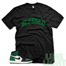 Load image into Gallery viewer, Pine Green &quot;Blessed&quot; Air Jordan 1 Retro OG Black Sneaker T-Shirt
