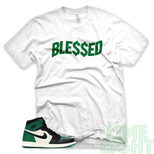 Load image into Gallery viewer, Pine Green &quot;Money Blessed&quot; Air Jordan 1 Retro OG White Sneaker T-Shirt
