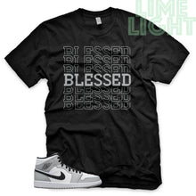 Load image into Gallery viewer, Light Smoke Grey &quot;Blessed7&quot; Air Jordan 1 Black Sneaker T-Shirt
