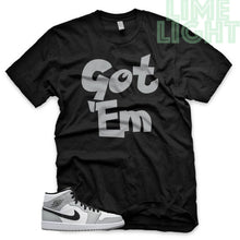 Load image into Gallery viewer, Light Smoke Grey &quot;Got Em&quot; Air Jordan 1 Black Sneaker T-Shirt
