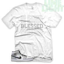 Load image into Gallery viewer, Light Smoke Grey &quot;Blessed7&quot; Air Jordan 1 White Sneaker T-Shirt
