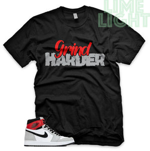 OG Light Smoke Grey "Grind Harder" Air Jordan 1 Black Sneaker T-Shirt