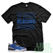 Load image into Gallery viewer, Varsity Royal &quot;Blessed7&quot; Air Jordan 3 Black Sneaker Shirt
