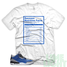 Load image into Gallery viewer, Varsity Royal &quot;Success Nutrition Facts&quot; Air Jordan 3 White Sneaker Shirt
