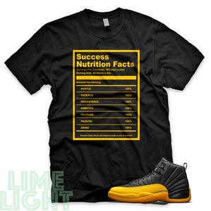 University Gold "Success Nutrition Facts" Air Jordan 12 Black Sneaker T-Shirt