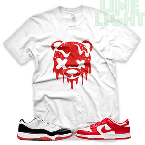 University Red "Drippy Bear" AJ1 Retro OG Bloodline | Dunk Low SP | AF1 Low | Jordan 11 Retro Bred Low | White Sneaker Shirt