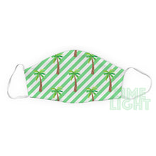 Load image into Gallery viewer, Green Stripes &quot;Palm Tree&quot; Tropical Beachy Reusable Washable Face Mask with Free Filter
