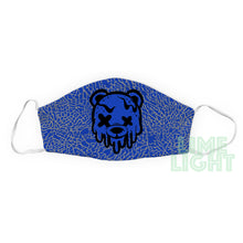 Load image into Gallery viewer, Varsity Royal Elephant Print &quot;Drippy Bear&quot; Air Jordan 3 Reusable Washable Face Mask with Free Filter
