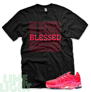 Bright Crimson/ Pink Blast/ Court Purple "Blessed7" VaporMax Plus Black T-Shirt