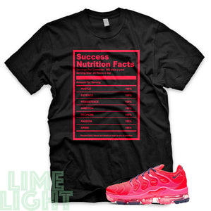 Bright Crimson/ Pink Blast/ Court Purple "Success Nutrition Facts" VaporMax Plus Black T-Shirt