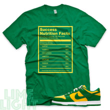 Load image into Gallery viewer, Brazil SB Dunk Low &quot;Success Nutrition Facts&quot; Green Sneaker T-Shirt
