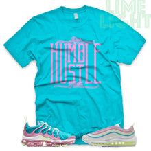 Load image into Gallery viewer, Barely Volt/ Teal/ Pink &quot;Stay Humble Hustle Hard&quot; VaporMax Plus | Air Max 97 Teal Sneaker T-Shirt

