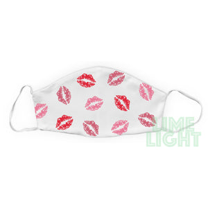 Cute "Kisses" Washable Reusable Face Mask with Interior Filter Pocket