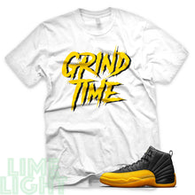 Load image into Gallery viewer, University Gold &quot;Grind Time&quot; Air Jordan 12 White Sneaker T-Shirt
