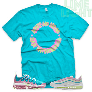 Barely Volt/ Teal/ Pink "Ain't No Hood Like Fatherhood" VaporMax Plus | Air Max 97 Teal Sneaker T-Shirt