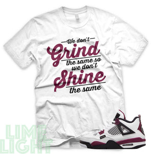 Bordeaux "Grind and Shine" Air Jordan 4 White Sneaker T-Shirt