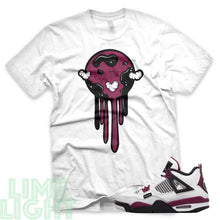 Load image into Gallery viewer, Bordeaux &quot;Drippy World&quot; Air Jordan 4 PSG White Sneaker T-Shirt
