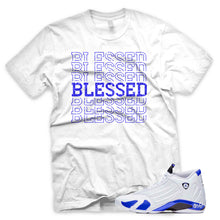 Load image into Gallery viewer, Hyper Royal &quot;Blessed 7&quot; Air Jordan 14 White Sneaker T-Shirt
