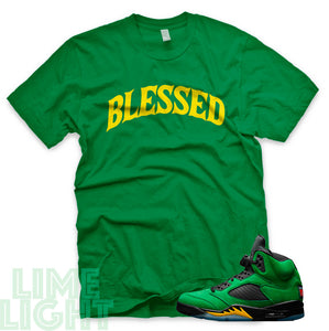 Oregon Green "Blessed" Air Jordan 5 Green Sneaker T-Shirt