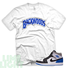Load image into Gallery viewer, Union Hyper Royal | Game Royal Black Toe &quot;Backwoods&quot; Air Jordan 1 White Sneaker T-Shirt
