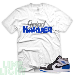 Union Hyper Royal | Game Royal Black Toe "Grind Harder" Air Jordan 1 White Sneaker T-Shirt