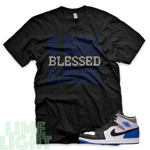 Union Hyper Royal | Game Royal Black Toe "Blessed7" Air Jordan 1 Black Sneaker T-Shirt