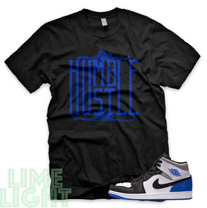 Union Hyper Royal | Game Royal Black Toe "Stay Humble Hustle Hard" Air Jordan 1 Black Sneaker T-Shirt