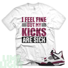 Load image into Gallery viewer, Bordeaux &quot;Sick Kicks&quot; Air Jordan 4 White Sneaker T-Shirt
