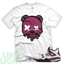 Load image into Gallery viewer, Bordeaux &quot;Drippy Bear&quot; Air Jordan 4 PSG White Sneaker T-Shirt

