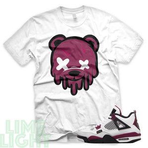 Bordeaux "Drippy Bear" Air Jordan 4 PSG White Sneaker T-Shirt