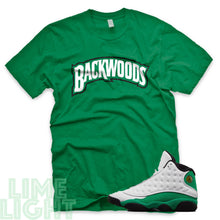 Load image into Gallery viewer, Lucky Green &quot;Backwoods&quot; Air Jordan 13 Retro White Lucky Green Sneaker T-Shirt
