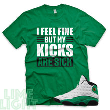 Load image into Gallery viewer, Lucky Green &quot;Sick Kicks&quot; Air Jordan 13 Retro White Lucky Green Sneaker T-Shirt
