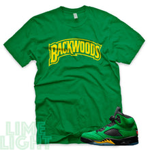 Load image into Gallery viewer, Oregon Green &quot;Backwoods&quot; Air Jordan 5 Green Sneaker T-Shirt
