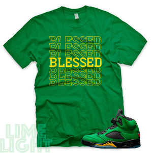 Oregon Green "Blessed 7" Air Jordan 5 Green Sneaker T-Shirt