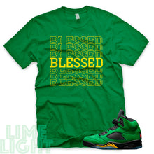 Load image into Gallery viewer, Oregon Green &quot;Blessed 7&quot; Air Jordan 5 Green Sneaker T-Shirt
